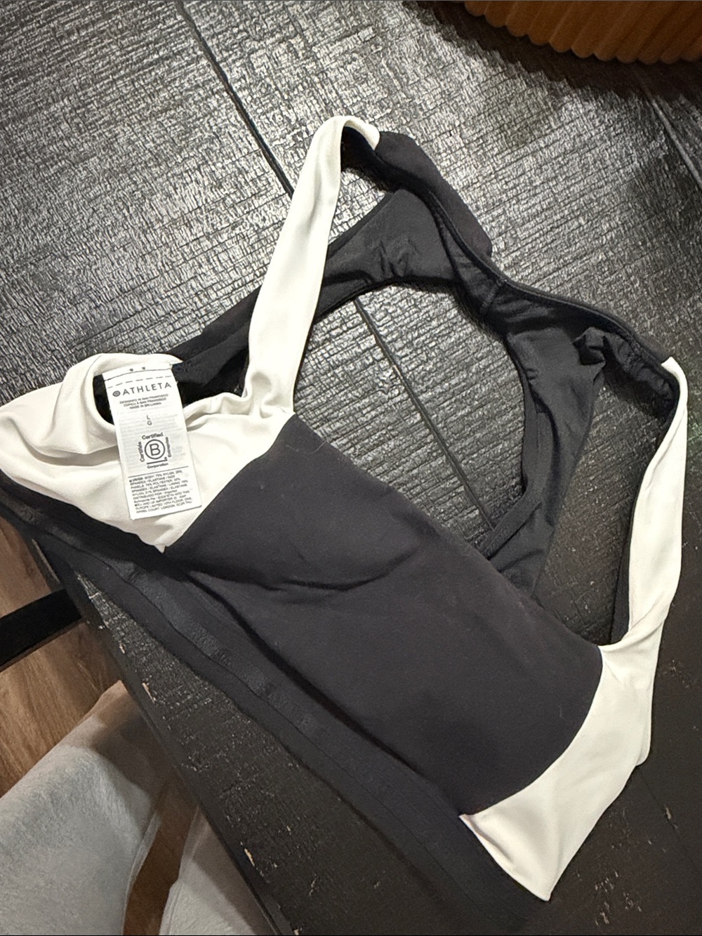 Athleta Black and White Crossbody Tote Bag